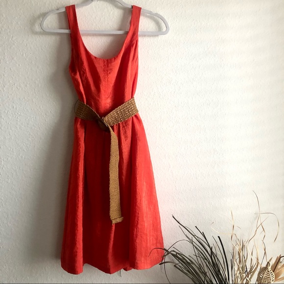 *SOLD* Nine West sleeveless a line salmon orange - Picture 2 of 10